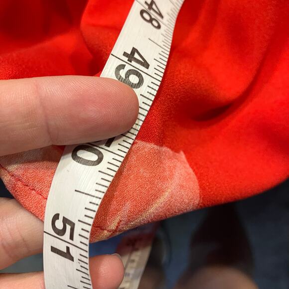 A‎ New Day Red Floral Wrap Midi Dress XS Blue Pink Tie Waist Short Sleeve New - Picture 16 of 16